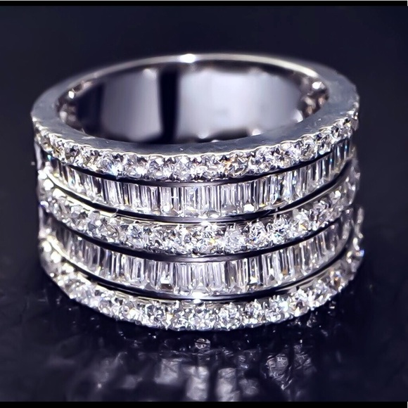 Jewelry 925 Silverwhite Sapphire Layer Cake Ring Poshmark